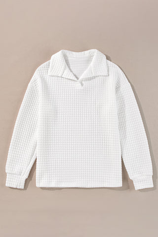 Quilted Collared Top - Snow White