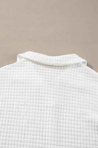 Quilted Collared Top - Snow White
