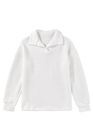 Quilted Collared Top - Snow White