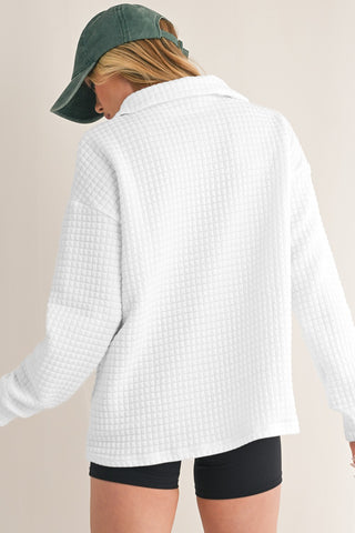 Quilted Collared Top - Snow White