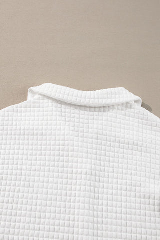 Quilted Collared Top - Snow White