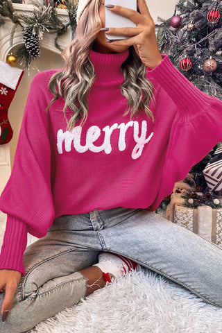 Merry Turtleneck Sweater - Pink