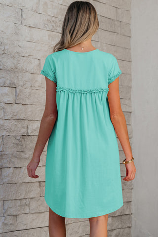 Babydoll Ruffle Dress - Mint