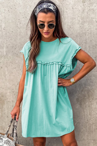 Babydoll Ruffle Dress - Mint