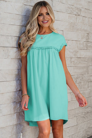 Babydoll Ruffle Dress - Mint