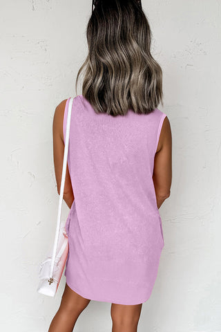 Mineral Wash Sleeveless Dress - Orchid