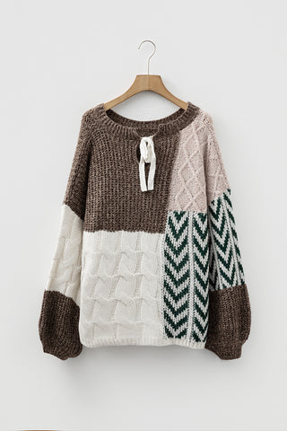 Cozy Fall Mixed Pattern Sweater