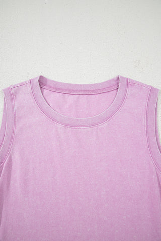 Mineral Wash Sleeveless Dress - Orchid