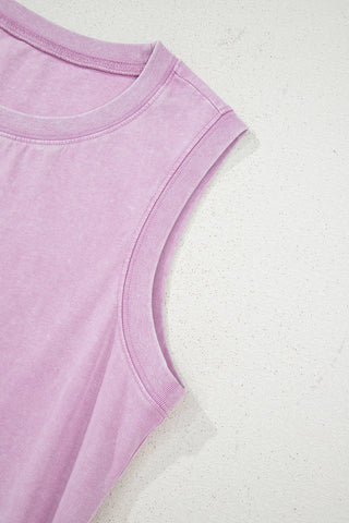 Mineral Wash Sleeveless Dress - Orchid