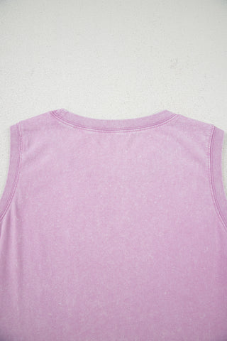 Mineral Wash Sleeveless Dress - Orchid