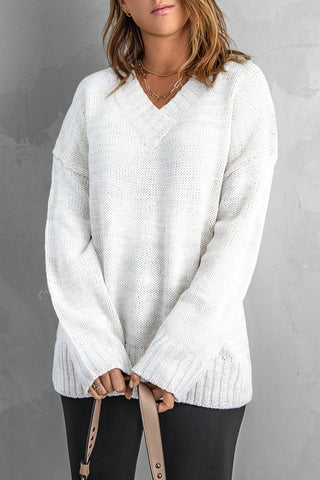 V-Neck Sweater - Snow White