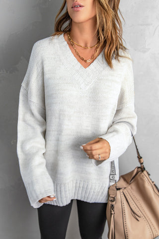 V-Neck Sweater - Snow White