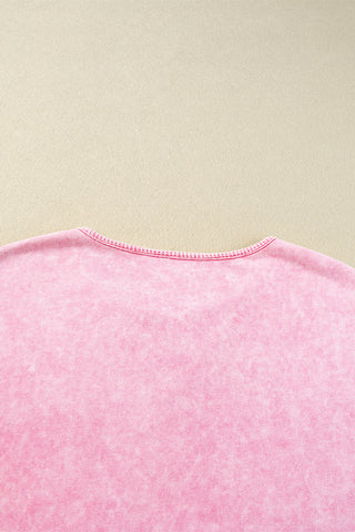 Mineral Wash Top - Pink