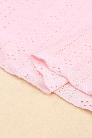 Eyelet Strappy Tank Top - Pink