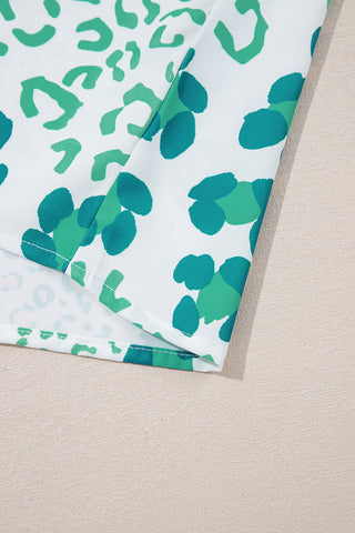 Shades of Green Leopard Print Top