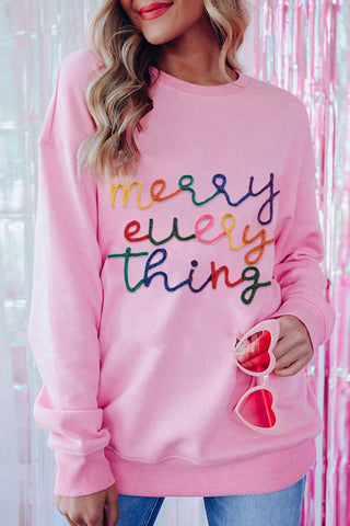 Merry Everything Sweatshirt - Peach Blossom