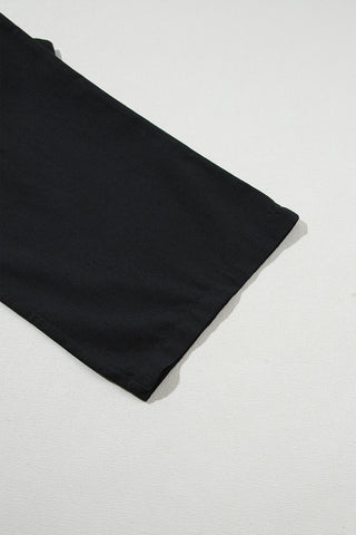 Drawstring Cropped Bibs - Black