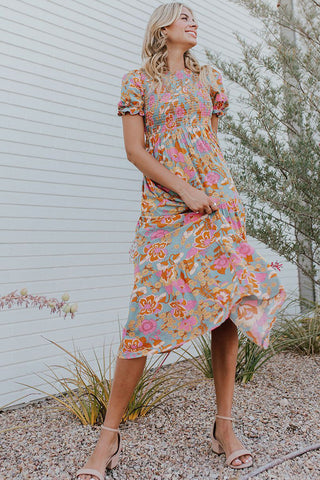 Summer Romance Smocked Midi Dress