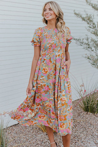 Summer Romance Smocked Midi Dress