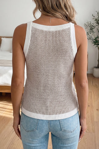 Striped Taupe Sweater Vest