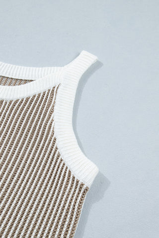 Striped Taupe Sweater Vest