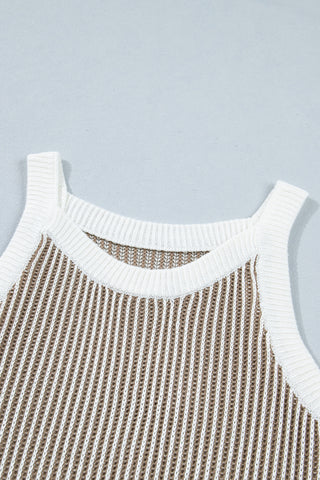 Striped Taupe Sweater Vest