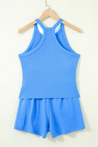Racerback Two Piece Short Set - Blue