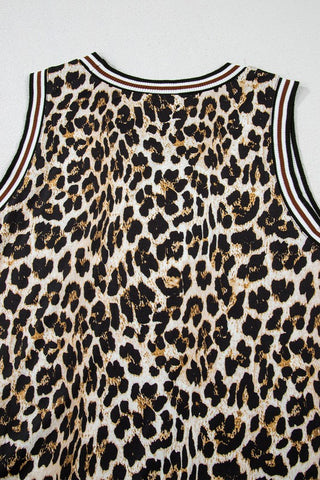 Striped Detail Leopard Maxi Dress