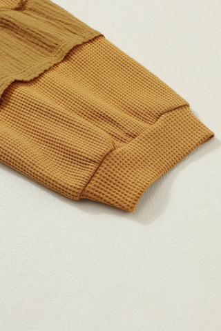 Bubble Sleeve Waffle Knit Top - White
