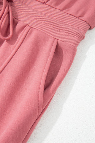 Casual Sweatshirt Tie Dress - Rose