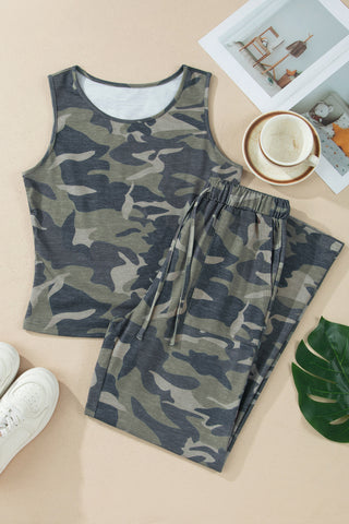 Two Piece Pant Set - Camo