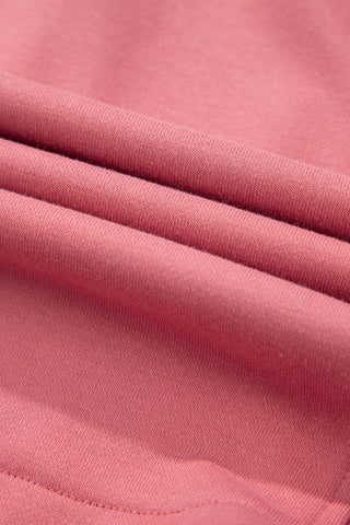 Casual Sweatshirt Tie Dress - Rose