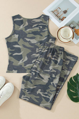 Two Piece Pant Set - Camo