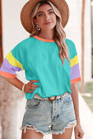 Burst of Color Top - Aqua