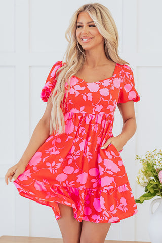Puff Sleeve Pink Dress
