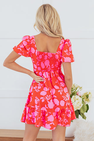 Puff Sleeve Pink Dress