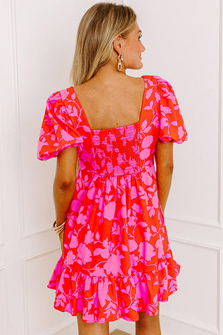 Puff Sleeve Pink Dress