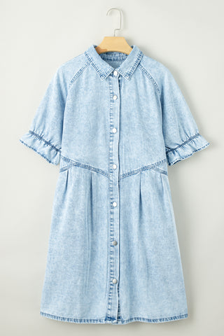 Puff Sleeve Jean Dress