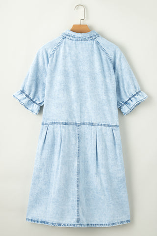 Puff Sleeve Jean Dress