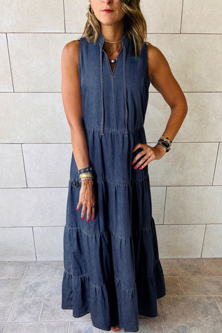 Jean Maxi Dress- Dark Blue