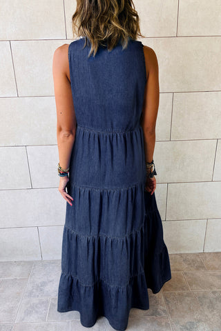 Jean Maxi Dress- Dark Blue
