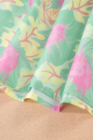 Puff Sleeve Floral Top - Green Pastel