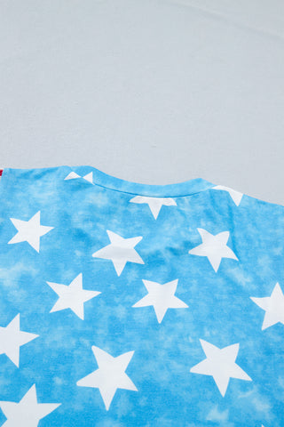 Stars and Stripes Ruffle Sleeve Top