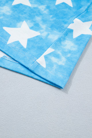 Stars and Stripes Ruffle Sleeve Top