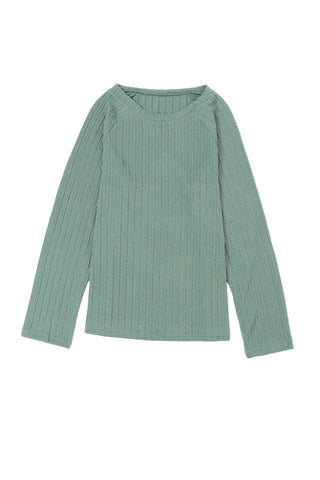 Knit Crew Neck Sweater - Green