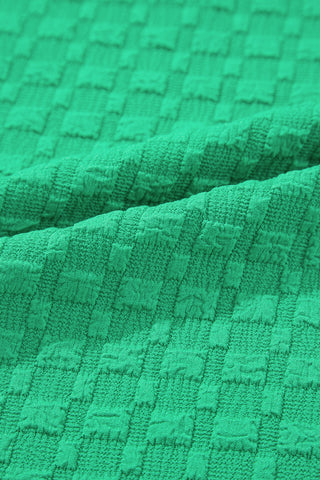 Textured V-Neck Top - Green