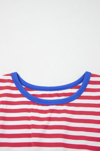 Striped Tie Dress - Red