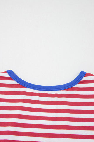 Striped Tie Dress - Red