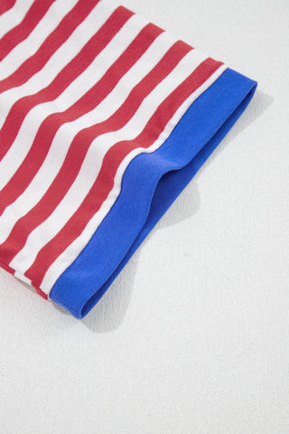Striped Tie Dress - Red