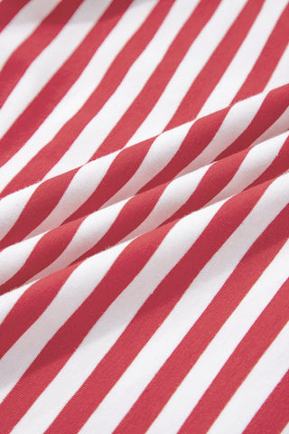 Striped Tie Dress - Red